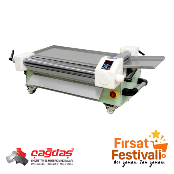 Çağdaş 60 Cm Yatay Yufka Ve Yedek Hamuru Açma Makinesi 220V